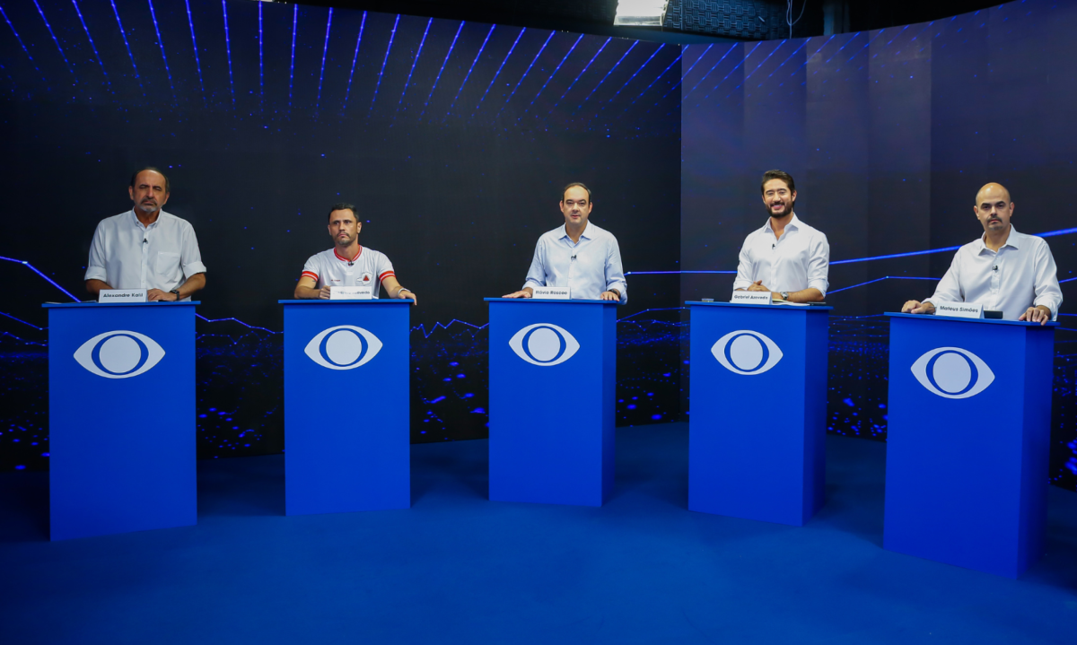 Primeiro debate televisivo entre os candidatos ao governo de Minas nas eleições de 2026 - (crédito: Júnia Garrido/Band Minas)