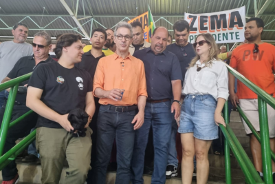 Zema iniciou a sua campanha eleitoral como candidato à Presidência da República em Montes Claros, no Norte de Minas  -  (crédito: Luiz Ribeiro/EM/D.A Press)
