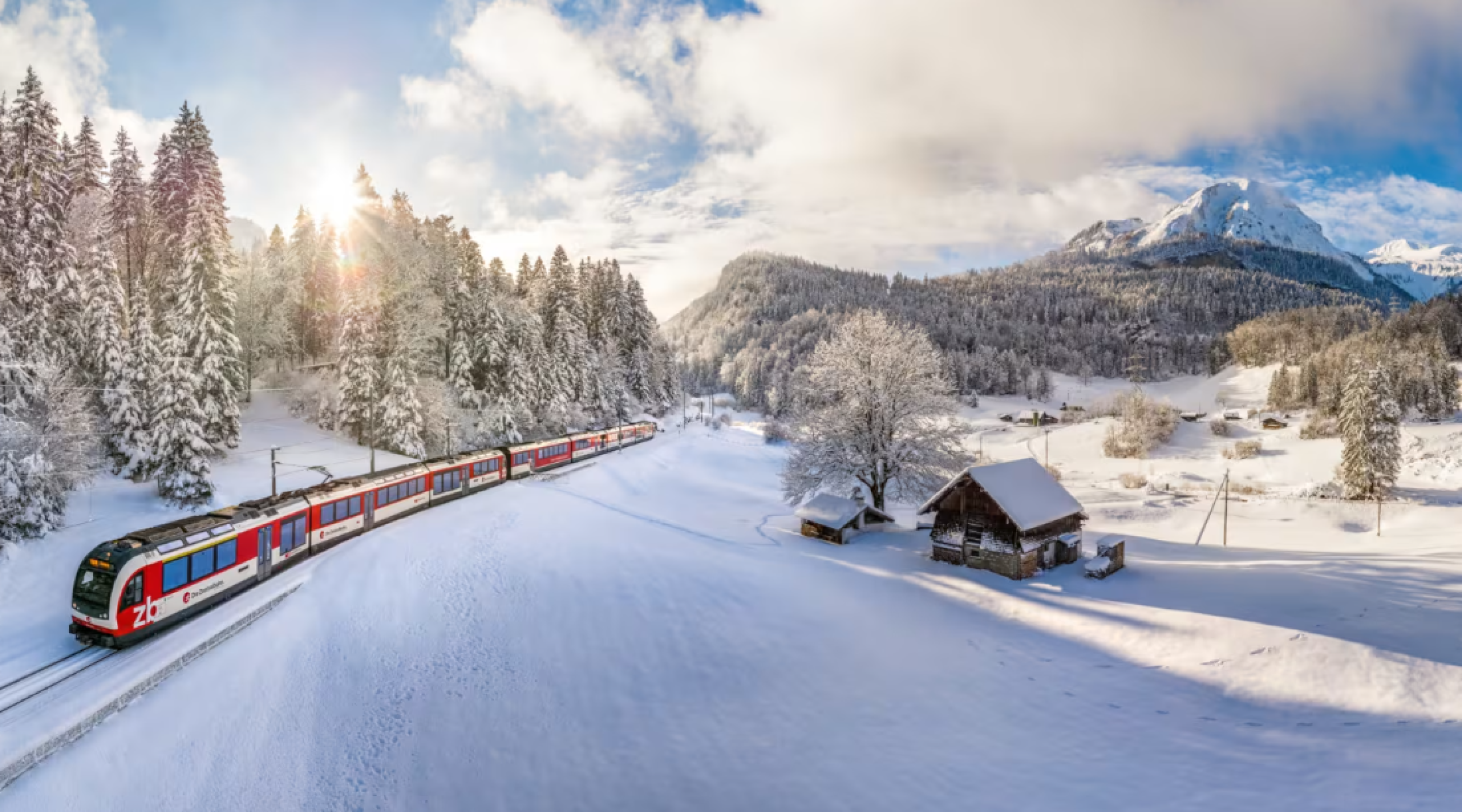 O Grand Train Tour of Switzerland completa dez anos conectando alguns dos mais famosos trens panorâmicos do país. A rota passa por paisagens alpinas, lagos, vilarejos históricos e 5 locais reconhecidos como Patrimônio Mundial da UNESCO-Swiss Tourism/Divulgação