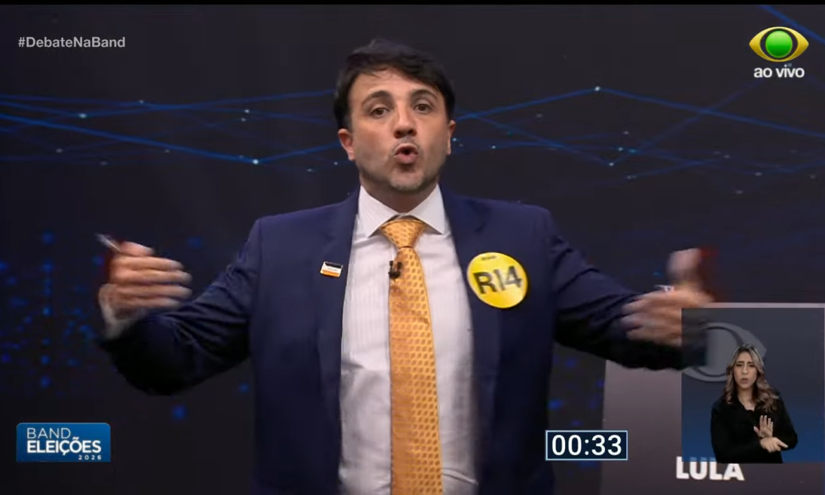 Renan Santos é cofundador do MBL e disputa eleições pela primeira vez - (crédito: Reprodução/TV Band)