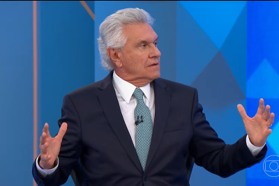 Entrevista de Caiado foi marcada por interrupções -  (crédito: Reprodução/TV Globo)