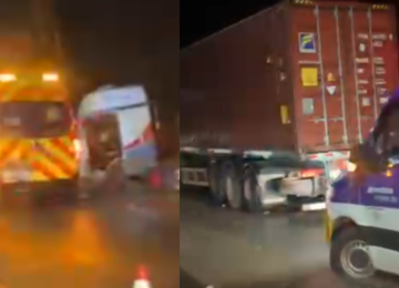 Cabine se solta de carreta durante acidente na rodovia Fernão Dias -  (crédito: Redes Sociais/Reprodução)