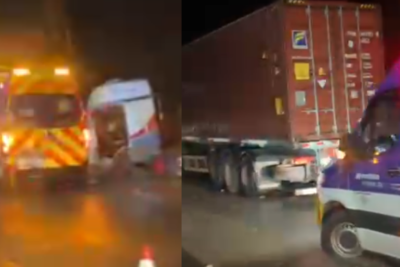 Cabine se solta de carreta durante acidente na rodovia Fernão Dias -  (crédito: Redes Sociais/Reprodução)