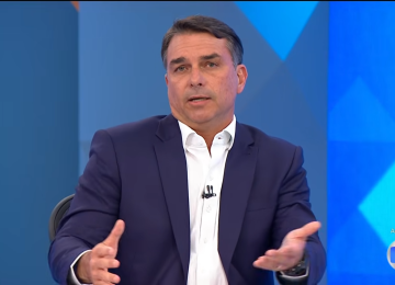 FlÃ¡vio Bolsonaro foi escolhido pelo pai, o ex-presidente Jair Bolsonaro, para ser candidato a presidente -  (crédito: ReproduÃ§Ã£o/TV Globo)
