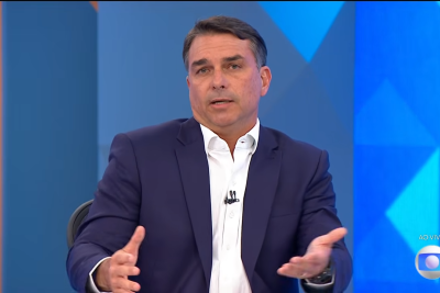 FlÃ¡vio Bolsonaro foi escolhido pelo pai, o ex-presidente Jair Bolsonaro, para ser candidato a presidente -  (crédito: ReproduÃ§Ã£o/TV Globo)