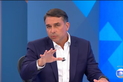 Flávio Bolsonaro foi escolhido pelo pai, o ex-presidente Jair Bolsonaro, para ser candidato a presidente
 -  (crédito: Reprodução/TV Globo)