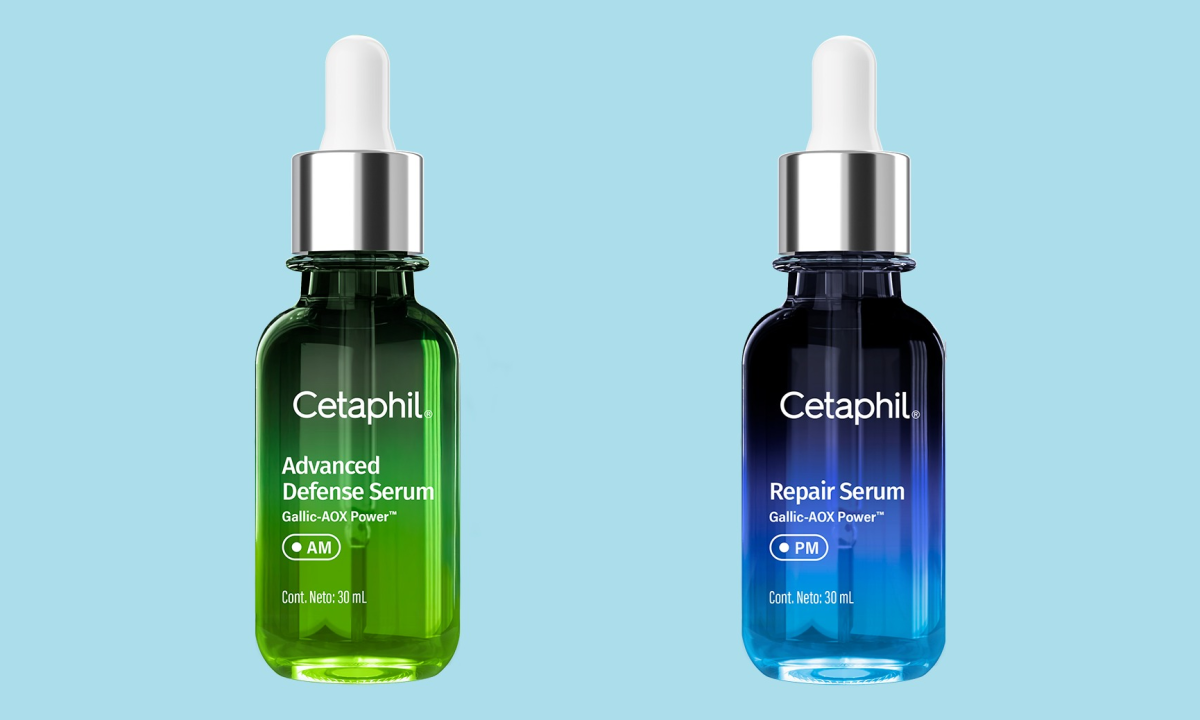Cetaphil lança séruns Advanced Defense (AM) e Repair (PM), focando em proteção diurna e recuperação noturna conforme o ciclo circadiano da pele - (crédito: Cetaphil)