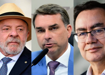 Pesquisa mostra presidente 9 pontos à frente do senador no primeiro turno; Cury aparece na terceira posição -  (crédito: Evaristo Sá/AFP/Geraldo Magela/Agência Senado)