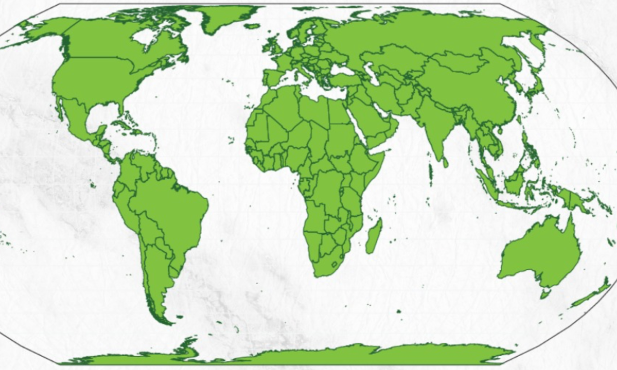 A projeção de Mercator mostra o continente africano menor do que realmente é. - (crédito: BBC)