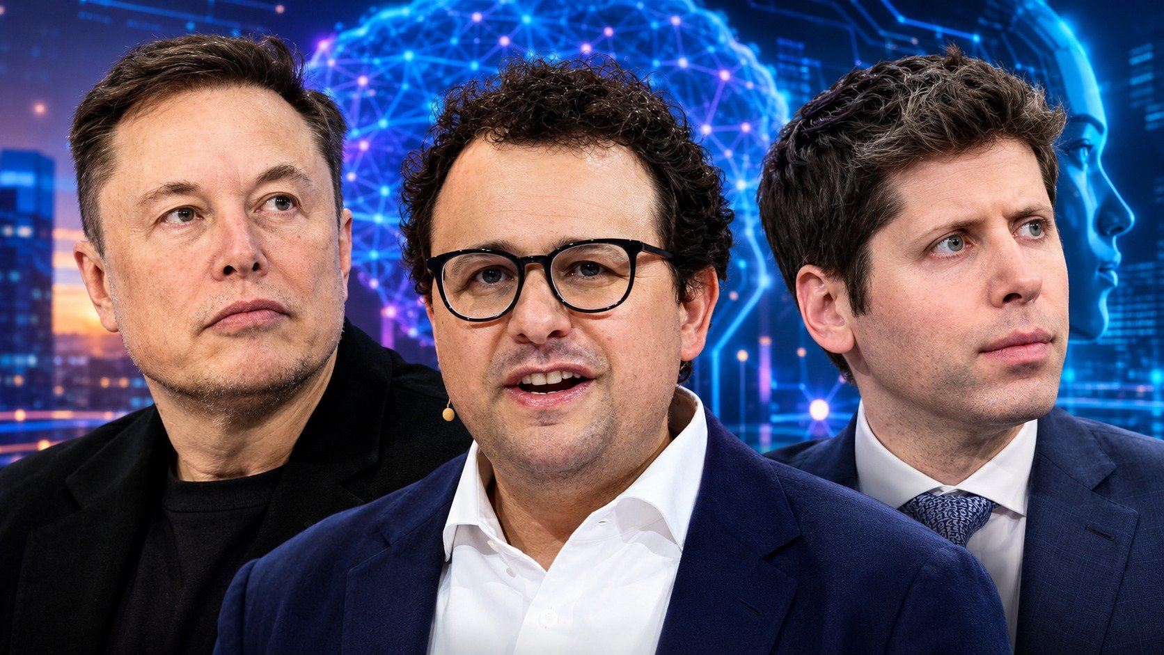 L&iacute;deres da IA Elon Musk, Dario Amodei e Sam Altman debatem a necessidade de frear o ritmo de desenvolvimento de sistemas avan&ccedil;ados -  (crédito: AFP)