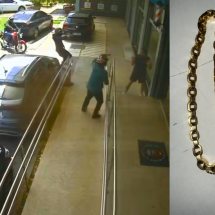 Câmera flagra roubo de corrente de R$ 50 mil no Castelo, em BH - PMMG/Reprodução