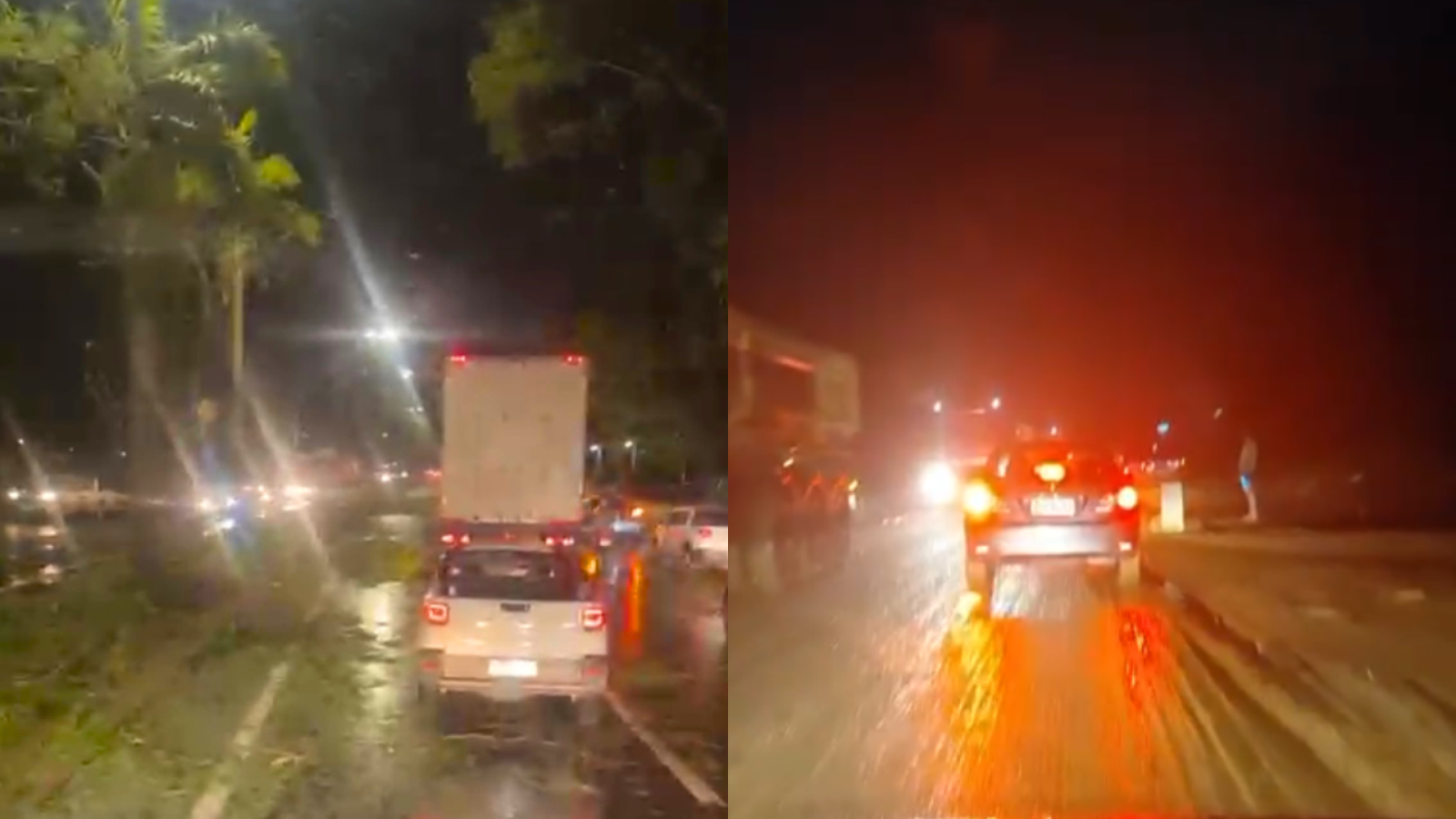 Chuva forte derruba galhos e leva lama para a BR-381 em MG; veja vídeo