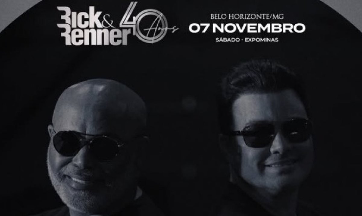 Rick & Renner em material de divulgação do show em Belo Horizonte, que faria parte da Turnê 40 anos e foi cancelado - (crédito: Reprodução/Instagram @rickerenner_bh)