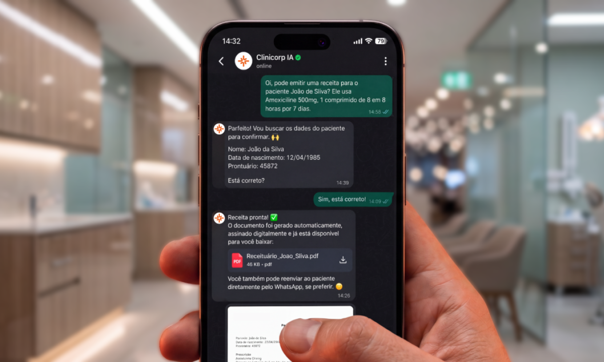 Receita de dentista pelo WhatsApp: como funciona a novidade da Clinicorp - (crédito: PulseBrand)