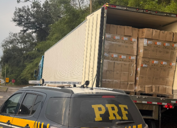 Carga de linguiça ainda viajaria 3 mil km, mas é barrada em Minas -  (crédito: PRF/Reprodução)