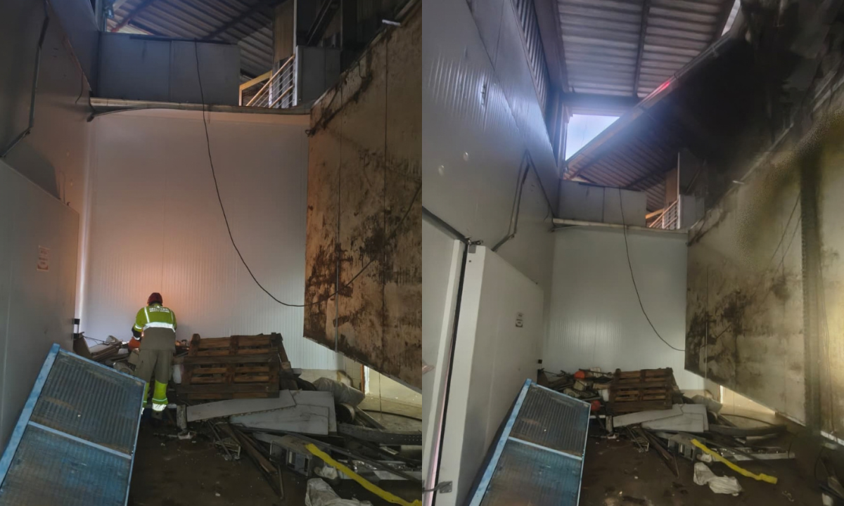 Funcionários são atingidos por desabamento dentro de fábrica em Brumadinho - (crédito: Corpo de Bombeiros/Reprodução)