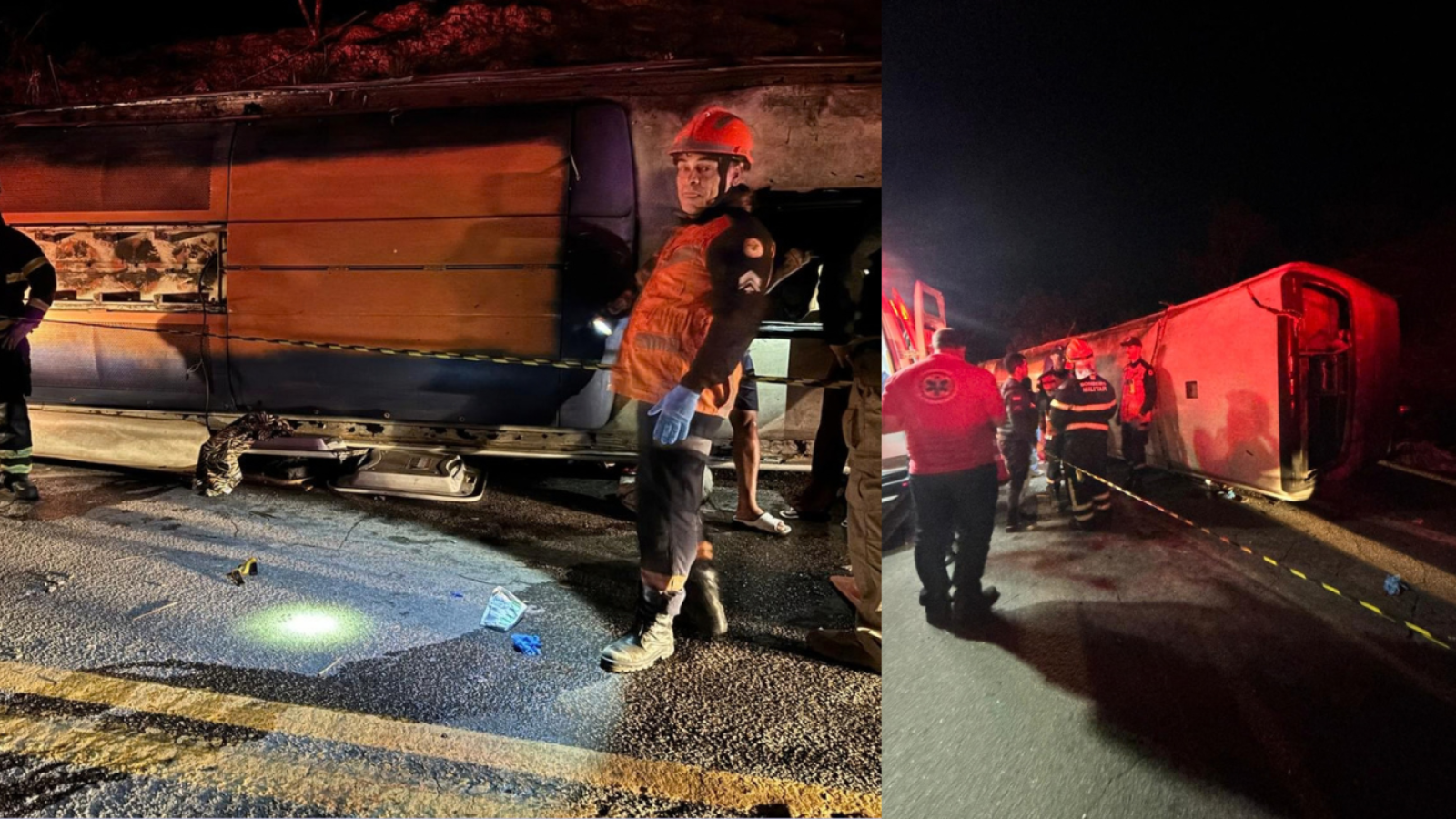 Feridos e objetos espalhados marcam acidente com &ocirc;nibus rumo a MG