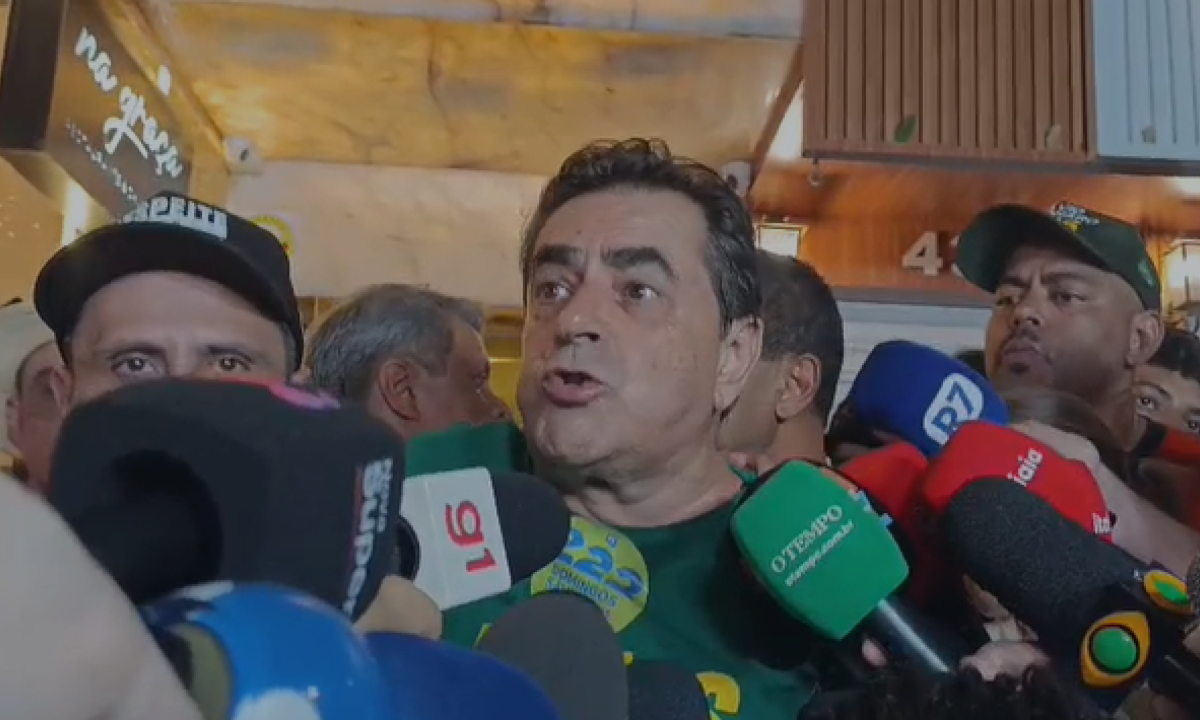 Domingos Sávio em coletiva de imprensa após eleição ao Senado - (crédito: Alexandre Guzanshe/EM/D.A. Press)