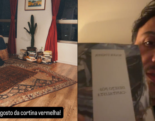 Renan Santos apoia Lula?: Ex-candidato postou novas cortidas vermelhas que comprou para casa e recomendou autor marxista - (crédito: Reprodução/Redes sociais) Renan Santos apoia Lula?: Ex-candidato postou novas cortidas vermelhas que comprou para casa e recomendou autor marxista - (crédito: Reprodução/Redes sociais)