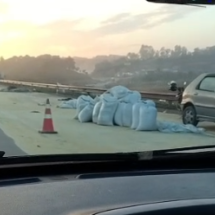 Carreta sai da BR-381 e vai parar em trevo; veja vídeo - Redes Sociais/Reprodução