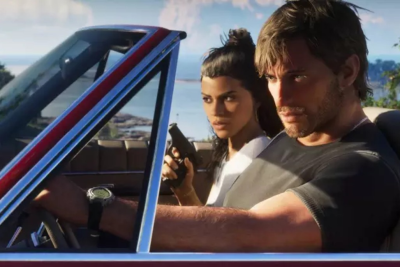 Jason e Lucia, protagonistas de GTA 6, em cena do novo vazamento de gameplay que detalha miss&otilde;es e cen&aacute;rios do jogo -  (crédito: Rockstar / reprodu&ccedil;&atilde;o)