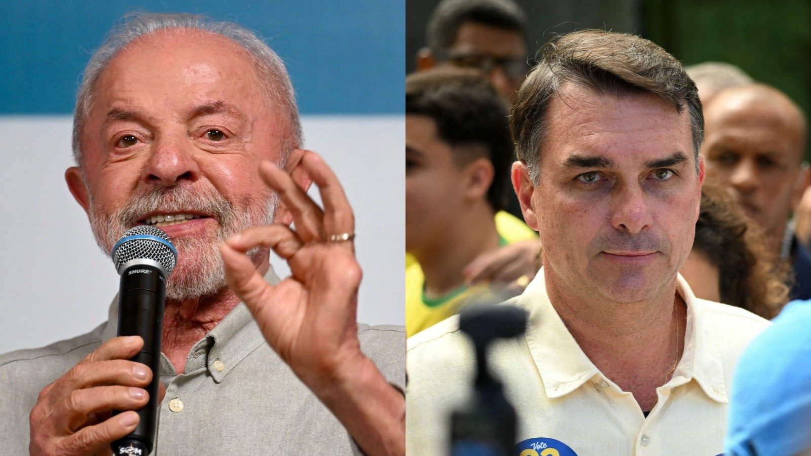 Lula e Fl&aacute;vio Bolsonaro s&atilde;o os protagonistas das previs&otilde;es de espiritualistas para as elei&ccedil;&otilde;es presidenciais de 2026 -  (crédito: Divulga&ccedil;&atilde;o / Evaristo Sa / AFP)