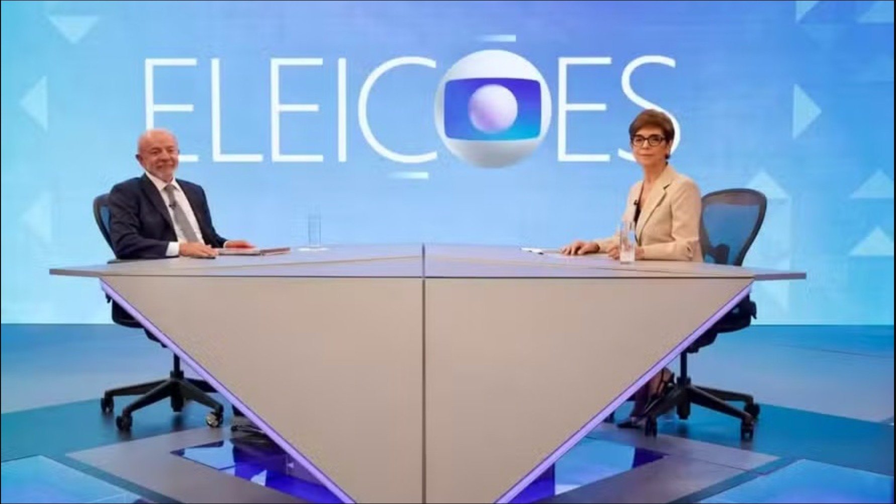 Renata Lo Prete conduz a sabatina com Lula no "Jornal Nacional", destacando-se pela firmeza -  (crédito: Reprodu&ccedil;&atilde;o / Manoella Mello / Globo)