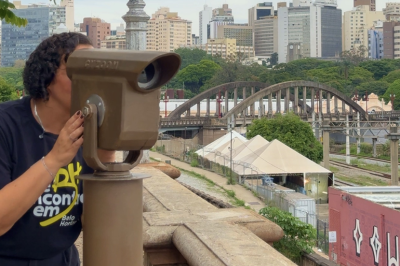 Os equipamentos são gratuitos e permitem observar pontos da paisagem urbana com o auxílio de lentes de foco pré-ajustado e proteção antirreflexo -  (crédito: Jay Alves/Acervo Belotur )