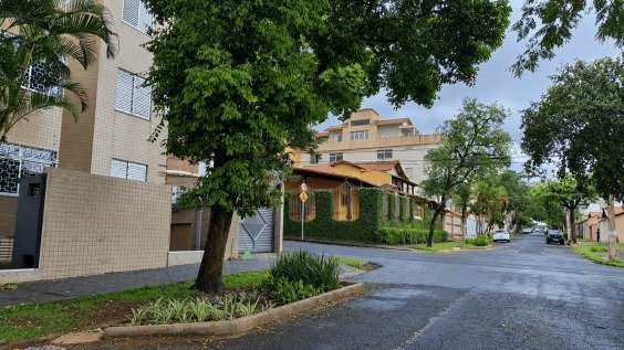 Ruas urbanas podem ter vagas de estacionamento transformadas em espa&ccedil;os verdes para maior permeabilidade e conforto t&eacute;rmico -  (crédito: Reprodu&ccedil;&atilde;o / CMBH)