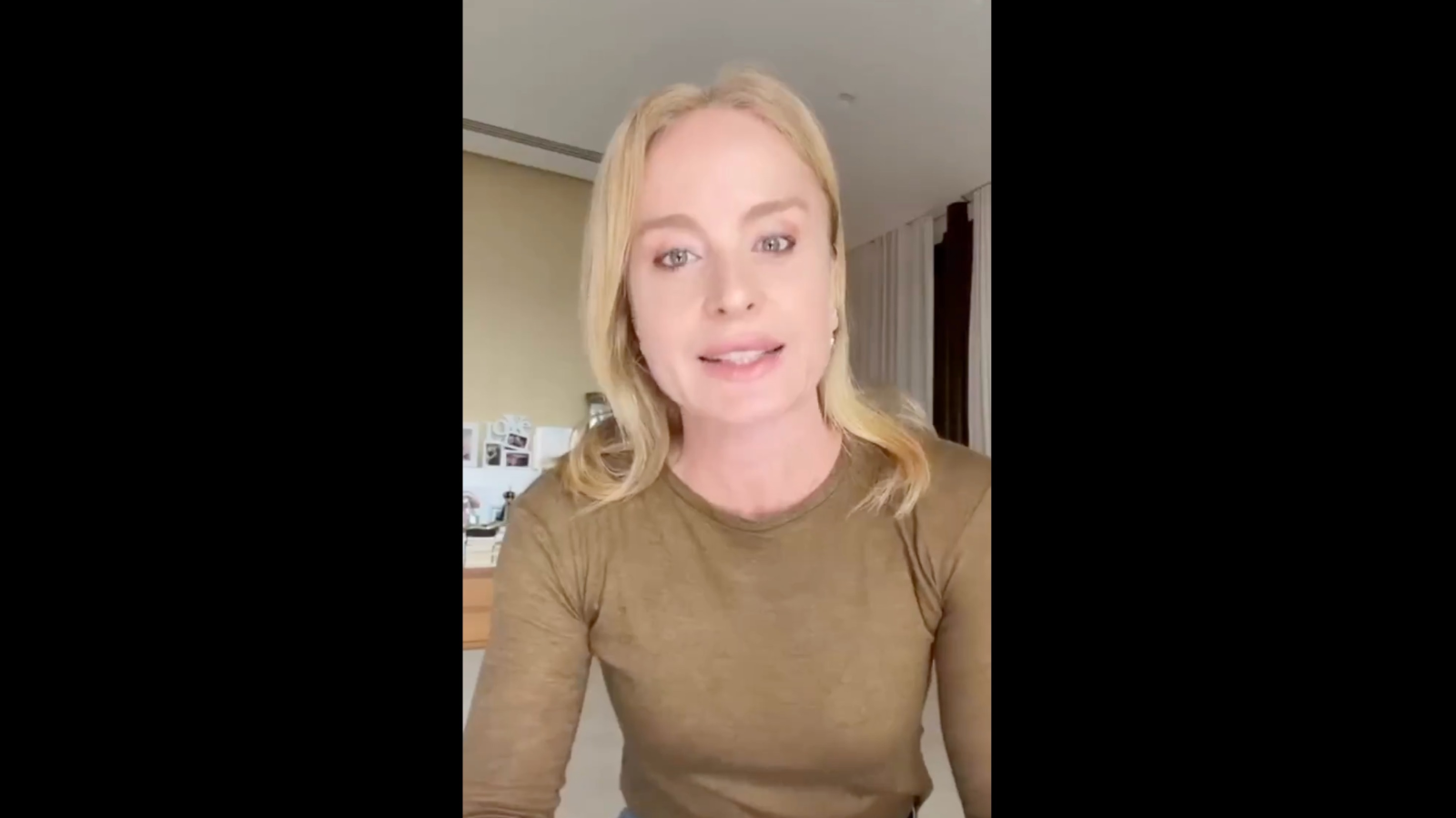 A apresentadora Ang&eacute;lica publicou um v&iacute;deo nas redes sociais para declarar seu voto no segundo turno das elei&ccedil;&otilde;es -  (crédito: Reprodu&ccedil;&atilde;o/Redes sociais)