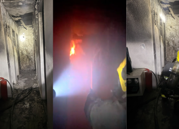 Bombeiros foram mobilizados para apagar incêndio em apartamento no bairro São Lucas, em Belo Horizonte -  (crédito: Divulgação/CBMMG)