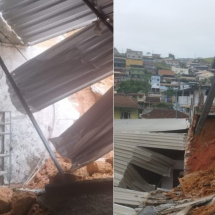 Muro desaba sobre loja e igreja na Zona da Mata de Minas Gerais - Divulga&ccedil;&atilde;o/CBMMG