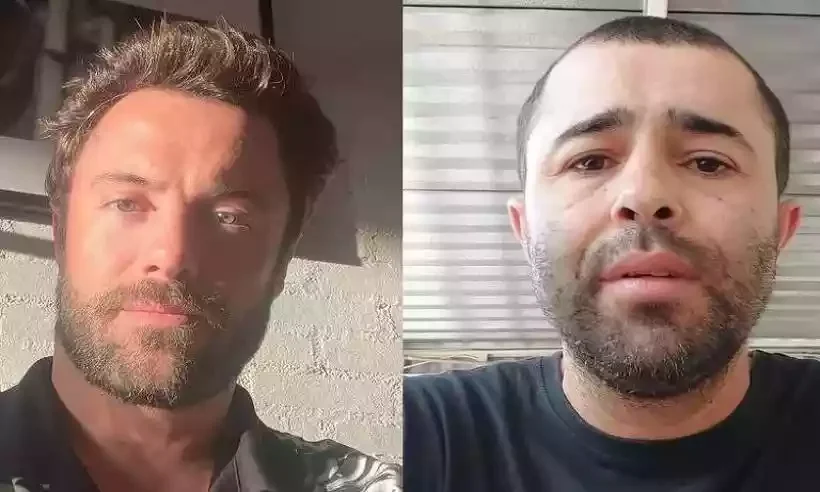 Ator Kayky Brito (esquerda) e o motorista Diones Coelho da Silva (à direita)
 -  (crédito: Redes sociais/reprodução)