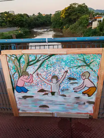Intervenção artística As histórias que o rio conta, em Brumadinho