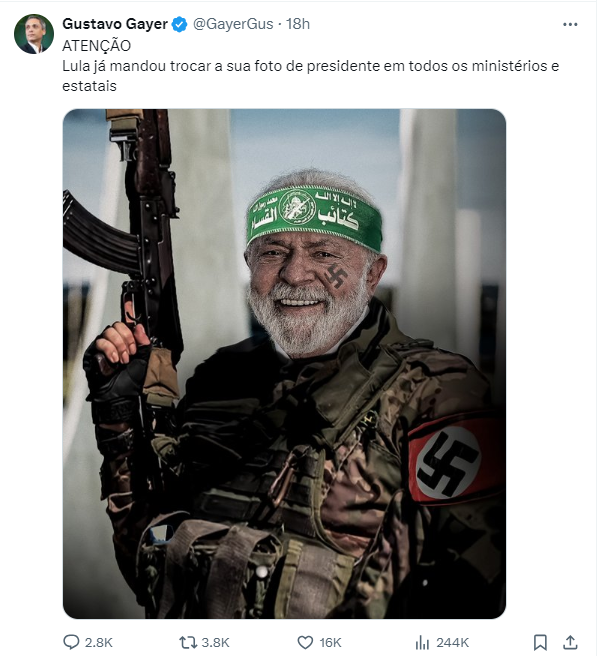 Foto manipulada do presidente Lula