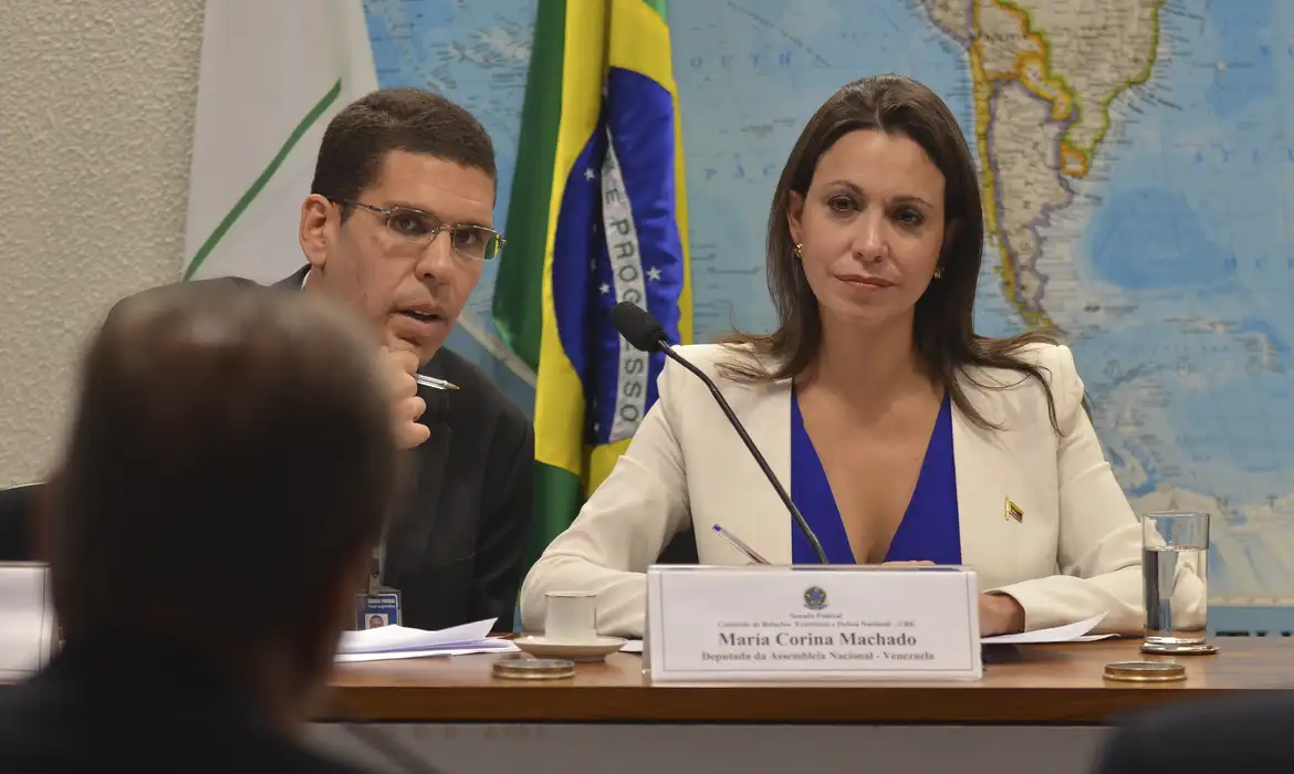 Líder da oposição venezuelana María Corina Machado -  (crédito: José Cruz/Agência Brasil)