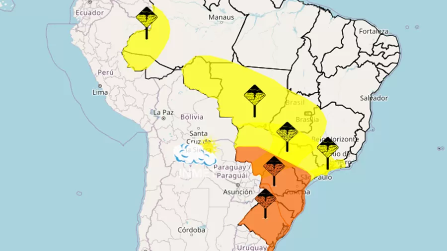 Inmet emite alerta de tempestade e granizo para Minas e outros 12 estados