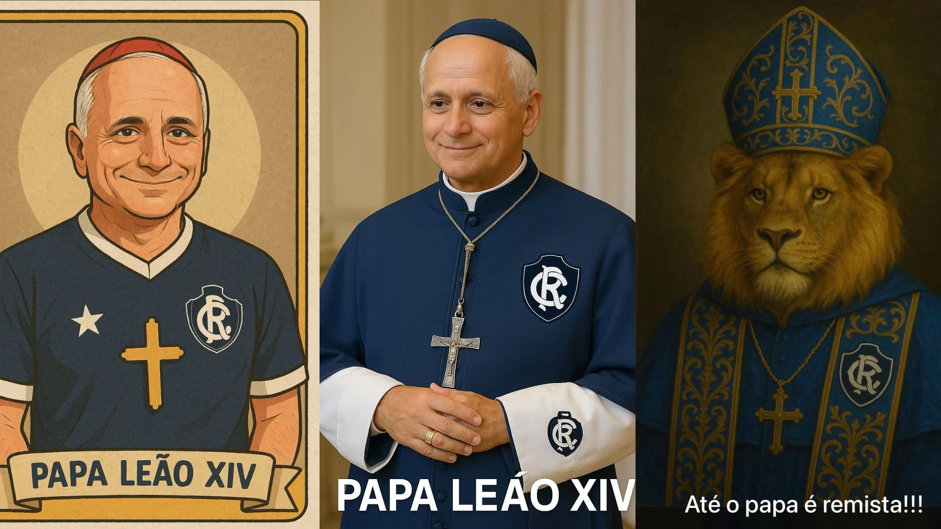 Torcedores do Clube Remo brincam nas redes relacionando o novo Papa ao mascote do clube-Reprodução/Redes Sociais