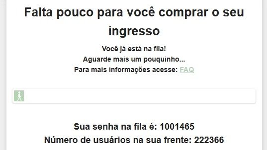 Filas virtuais e &#39;cambismo&#39; digital: os desafios de comprar ingresso -  (crédito: Reprodução)