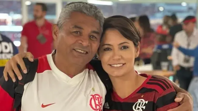 Paulo Negão, sogro de Bolsonaro, ao lado da filha, Michelle -  (crédito: Reprodução/Redes sociais)