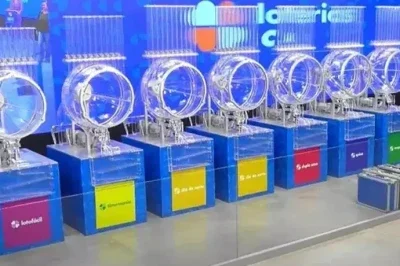 Os globos de sorteio das loterias Caixa no Espa&ccedil;o da Sorte, centro da auditoria e transpar&ecirc;ncia dos resultados. -  (crédito: Reprodu&ccedil;&atilde;o/ Youtube Caixa)