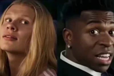 Cena de 'As Branquelas' foi usada em memes com Vinicius Jr. e Haaland nas redes sociais -  (crédito: Reprodução/ Redes Sociais )