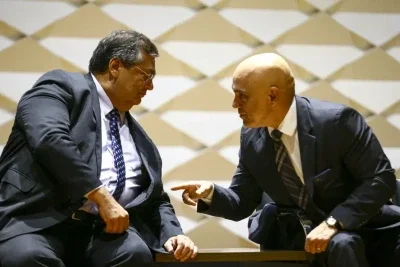 Ministros do Supremo Tribunal Federal (STF) Flávio Dino e Alexandre de Moraes -  (crédito: Marcelo Camargo/Agência Brasil)