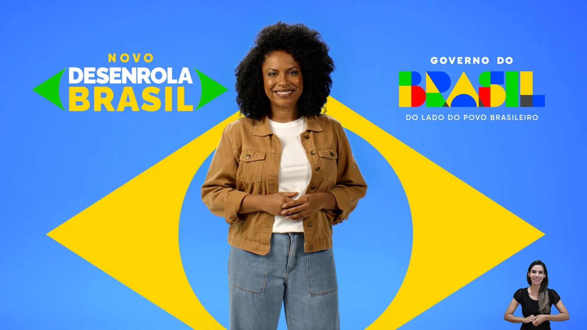 Mulher sorridente em campanha do Novo Desenrola Brasil, programa do governo federal para renegocia&ccedil;&atilde;o de d&iacute;vidas. -  (crédito: Divulga&ccedil;&atilde;o)