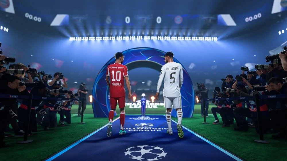 A expectativa por gr&aacute;ficos e jogabilidade realistas, como esta cena pr&eacute;-jogo, cresce com os rumores sobre o EA Sports FC 27 -  (crédito: Reprodu&ccedil;&atilde;o)