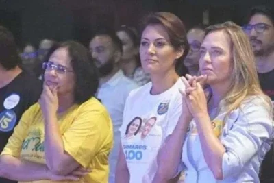 Reconciliação entre Michelle e Flávio Bolsonaro foi intermediada pela senadora Damares Alves e pela governadora do DF, Celina Leão  -  (crédito: Reprodução)
