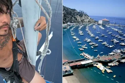 O americano Kai Sato, 39 anos, foi resgatado perto do Havaí após passar mais de um mês à deriva no oceano Pacífico -  (crédito:  Reprodução/YouTube/Hawaii News Now e Getty Images)