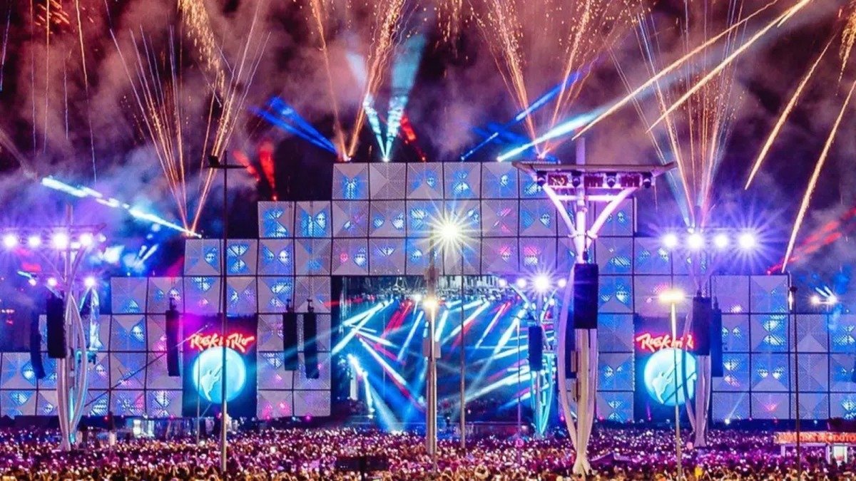 O palco do Rock in Rio 2026, onde a organiza&ccedil;&atilde;o aposta na venda antecipada de comidas e bebidas pelo aplicativo para agilizar o atendimento -  (crédito: Divulga&ccedil;&atilde;o)