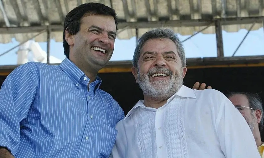 A imagem revive o cenário das alianças políticas como a dobradinha “Lulécio”, fenômeno descrito na polarização PT-PSDB em Minas Gerais - (crédito: Reprodução)