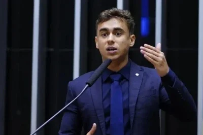 O deputado federal Nikolas Ferreira, envolvido na pol&ecirc;mica com o banqueiro Daniel Vorcaro sobre as cr&iacute;ticas ao Banco Master -  (crédito:  Pablo Valadares/C&acirc;mara dos Deputados)